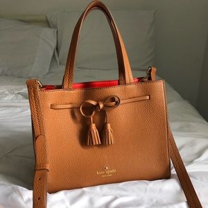 Brown Kate spade bow tassel bag
